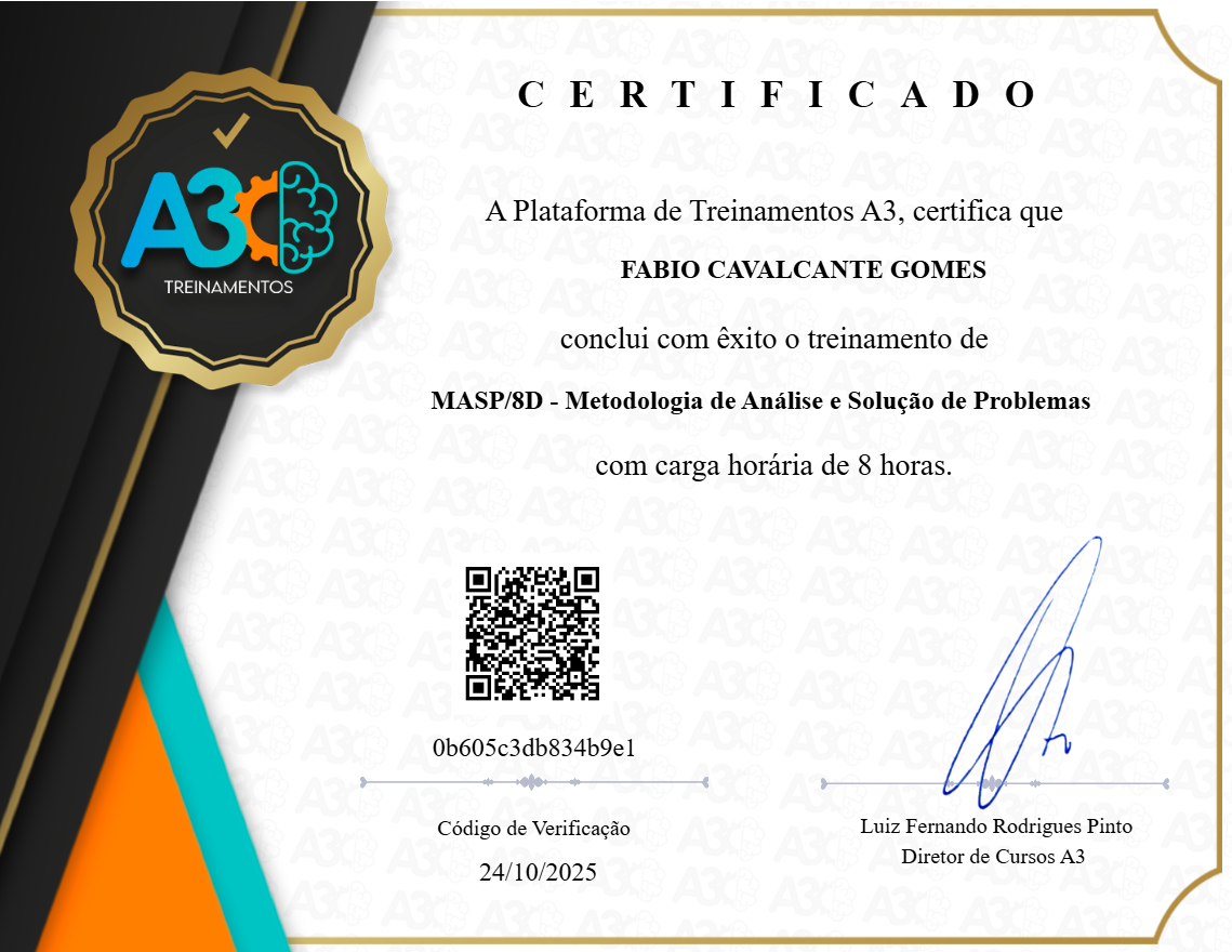 MASP/8D - Metodologia de Análise e Solução de Problemas