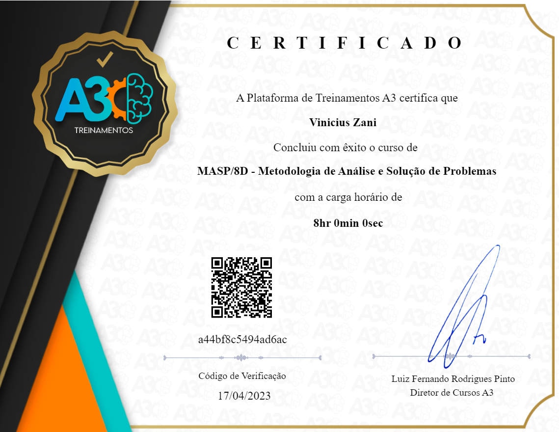 MASP/8D - Metodologia de Análise e Solução de Problemas